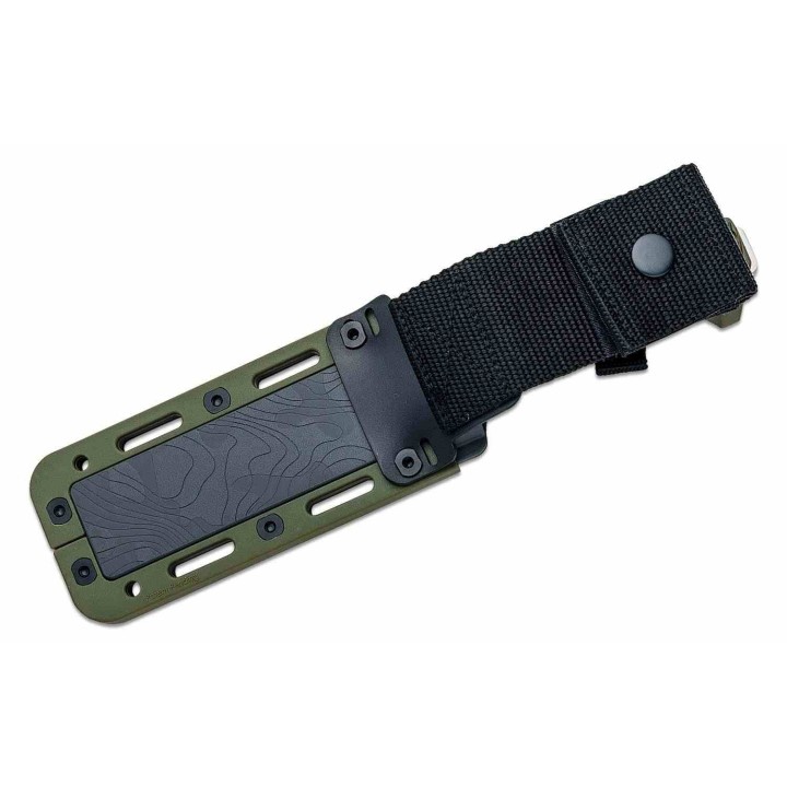 Couteau Demko FREEREIGN Tanto Green Lame Acier AUS-10A Satin Manche TPE Etui Kydex DEM09621 - Livraison Gratuite