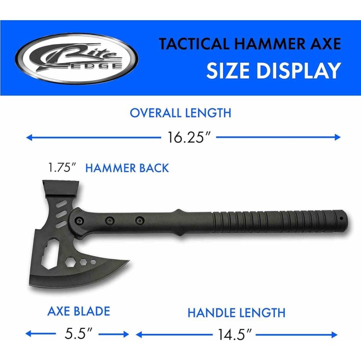 Hache Tactical Rite Edge Axe Hammer Lame Acier Inox Manche ABS Etui Nylon CN211557 - Livraison Gratuite
