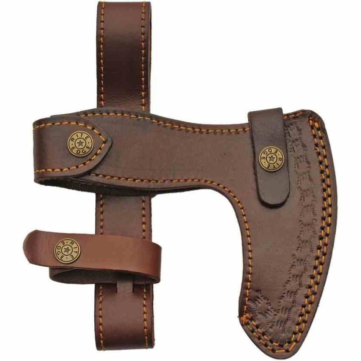 Hache de Viking Raven Feather Broadaxe Axe Lame Acier Inox Manche Bois Etui Cuir PA882455 - Livraison Gratuite