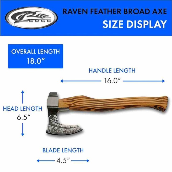Hache de Viking Raven Feather Broadaxe Axe Lame Acier Inox Manche Bois Etui Cuir PA882455 - Livraison Gratuite