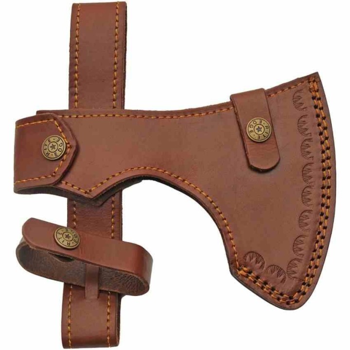 Grosse Hache Nordic Fenrir Viking Axe Lame Acier Inox Manche Bois Etui Cuir Artisanat PA882458 - Livraison Gratuite