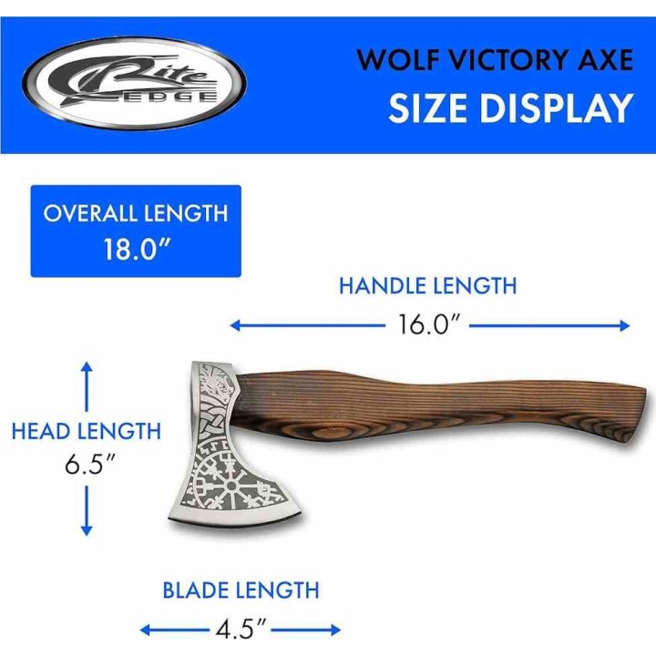 Grosse Hache Nordic Fenrir Viking Axe Lame Acier Inox Manche Bois Etui Cuir Artisanat PA882458 - Livraison Gratuite