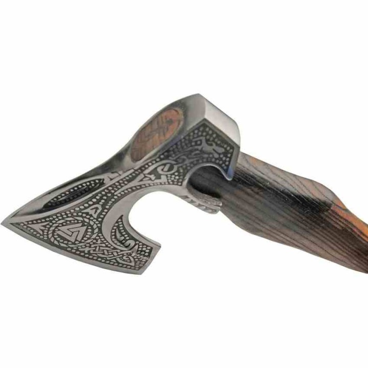 Grosse Hache Viking Fallen Forest Axe Lame Acier Carbone Manche Bois Etui Cuir PA882457 - Livraison Gratuite
