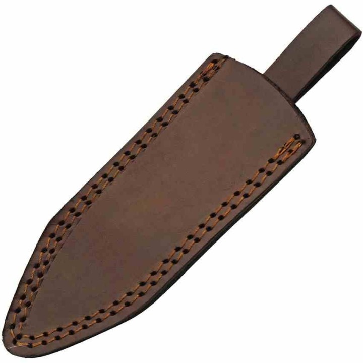 Dague Wrench Sgian Dubh Spike Medieval Forgée Dans un Clou de Rail Acier Carbone Etui Cuir PA4444 - Livraison Gratuite