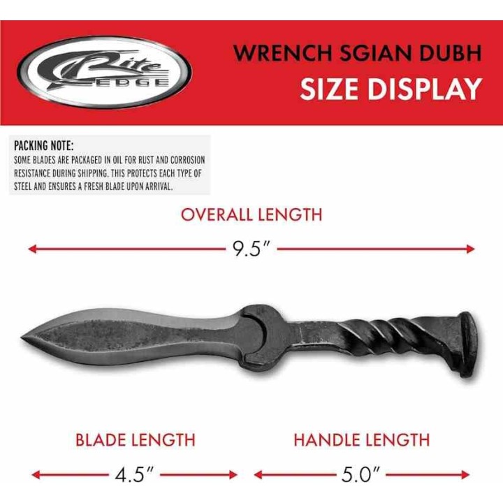 Dague Wrench Sgian Dubh Spike Medieval Forgée Dans un Clou de Rail Acier Carbone Etui Cuir PA4444 - Livraison Gratuite