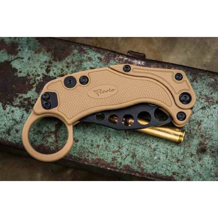 Set de 2 Karambits Reate Knives EXO-K Button Lock Manche Green Lame Acier N690 Blade Clip + Trainer REA118 - Livraison Gratuite