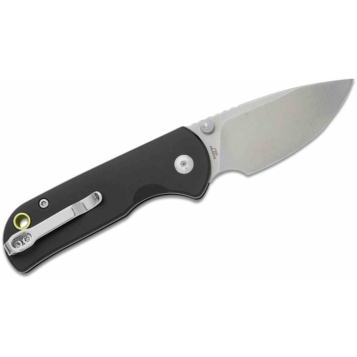 Couteau CJRB Cutlery Mica Black Lame Acier AR-RPM9 Satin Manche Aluminum Button Lock IKBS Clip J1934BK - Livraison Gratuite