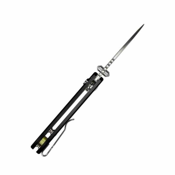 Couteau CJRB Cutlery Mica Black Lame Acier AR-RPM9 Satin Manche Aluminum Button Lock IKBS Clip J1934BK - Livraison Gratuite