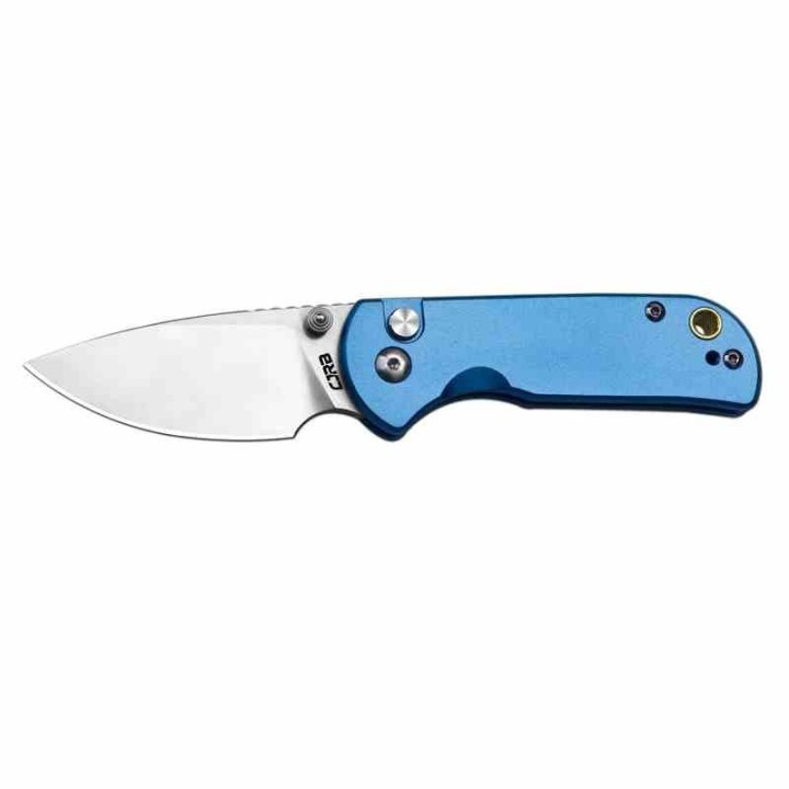 Couteau CJRB Cutlery Mica Blue Lame Acier AR-RPM9 Satin Manche Aluminum Button Lock IKBS Clip J1934BU - Livraison Gratuite