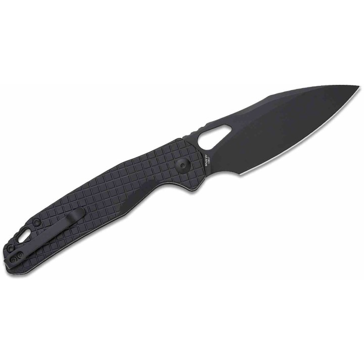 Couteau CJRB Frack Black Lame Acier AR-RPM9 Black Manche Acier IKBS Button Lock IKBS Clip J1931BFST - Livraison Gratuite
