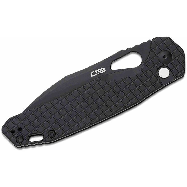 Couteau CJRB Frack Black Lame Acier AR-RPM9 Black Manche Acier IKBS Button Lock IKBS Clip J1931BFST - Livraison Gratuite