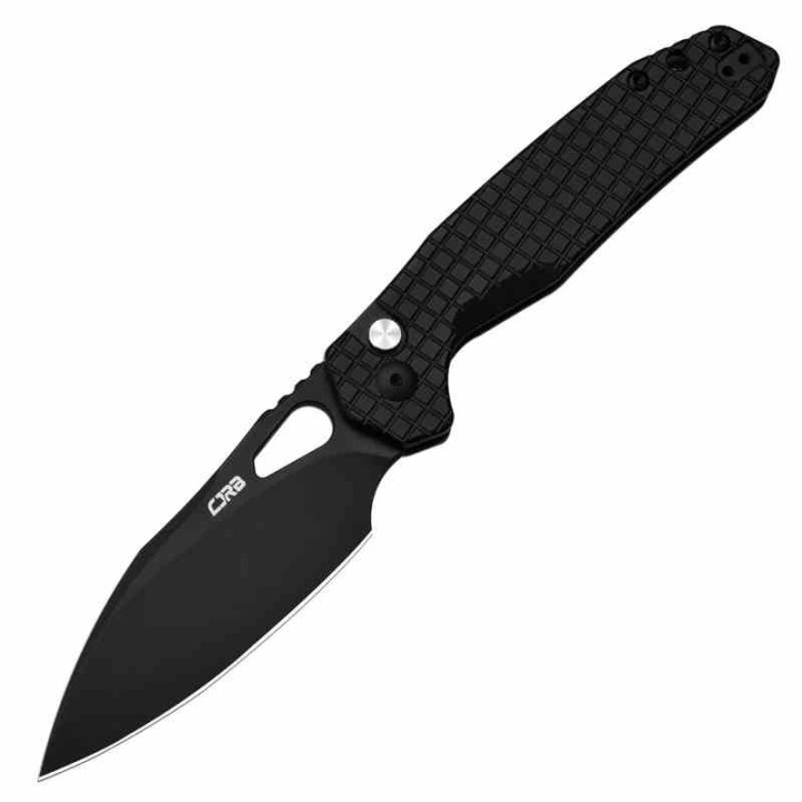 Couteau CJRB Frack Black Lame Acier AR-RPM9 Black Manche Acier IKBS Button Lock IKBS Clip J1931BFST - Livraison Gratuite