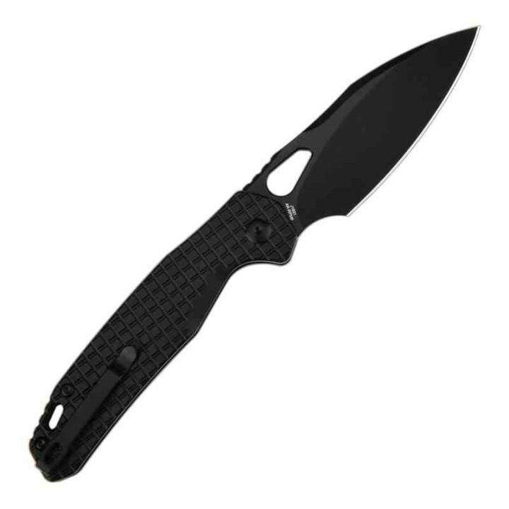 Couteau CJRB Frack Black Lame Acier AR-RPM9 Black Manche Acier IKBS Button Lock IKBS Clip J1931BFST - Livraison Gratuite