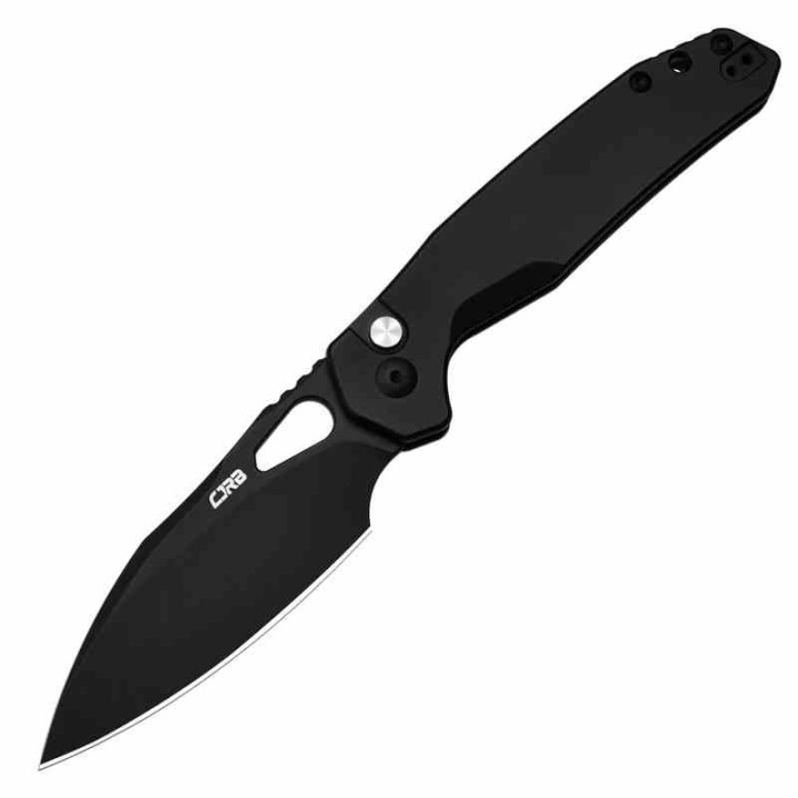 Couteau CJRB Frack Black Lame Acier AR-RPM9 Black Manche Acier Button Lock IKBS Clip J1931BST - Livraison Gratuite