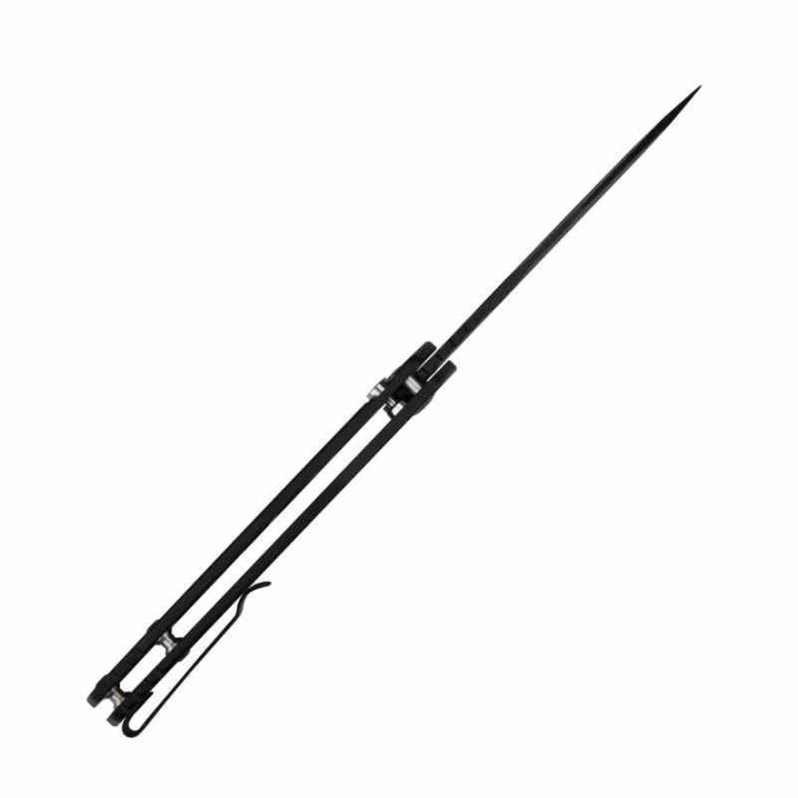 Couteau CJRB Frack Black Lame Acier AR-RPM9 Black Manche Acier Button Lock IKBS Clip J1931BST - Livraison Gratuite