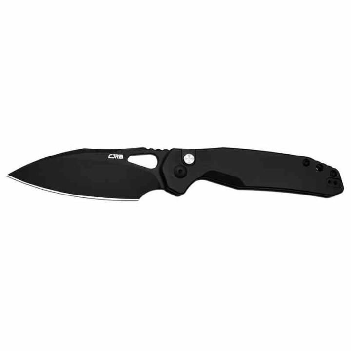 Couteau CJRB Frack Black Lame Acier AR-RPM9 Black Manche Acier Button Lock IKBS Clip J1931BST - Livraison Gratuite