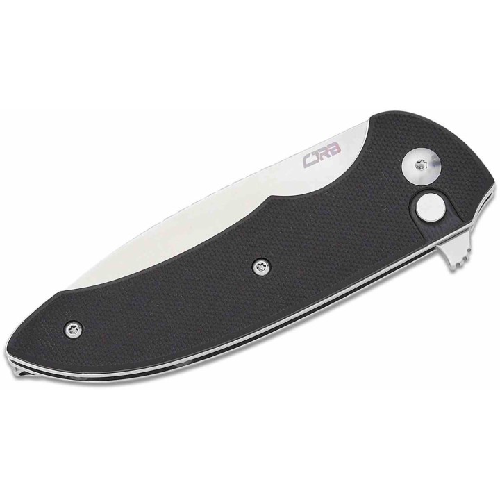Couteau CJRB Space Cowboy Black Lame Acier AR-RPM9 Satin Manche G10 Button Lock IKBS Clip J1930BK - Livraison Gratuite