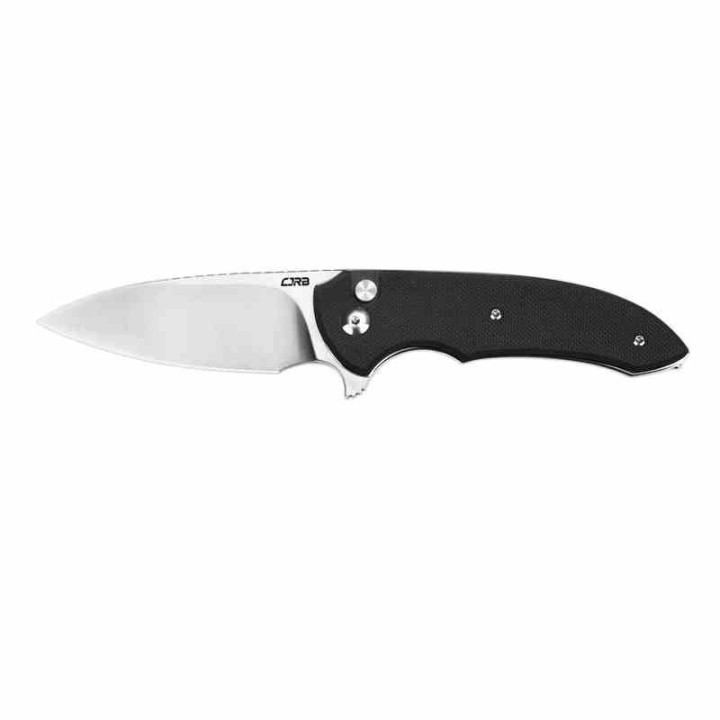 Couteau CJRB Space Cowboy Black Lame Acier AR-RPM9 Satin Manche G10 Button Lock IKBS Clip J1930BK - Livraison Gratuite