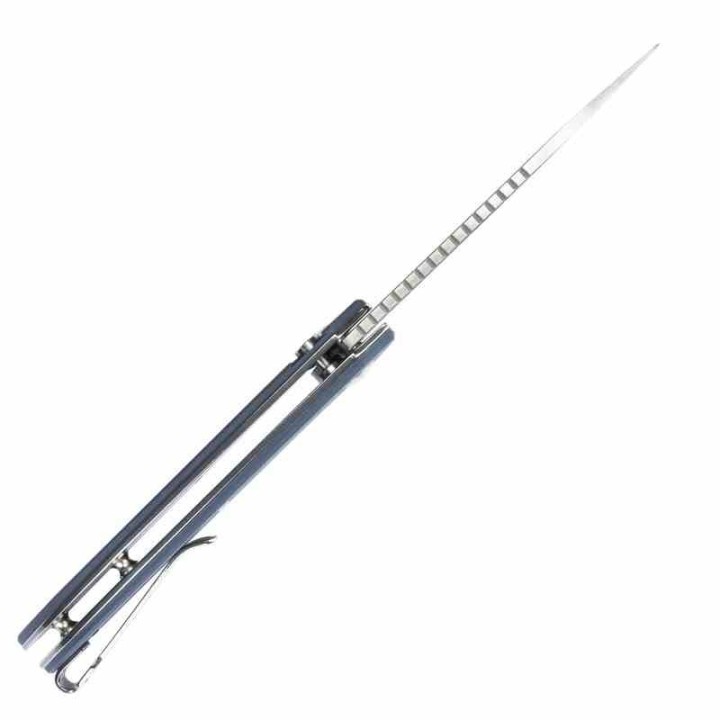 Couteau CJRB Space Cowboy Blue Lame Acier AR-RPM9 Satin Manche G10 Button Lock IKBS Clip J1930GY - Livraison Gratuite