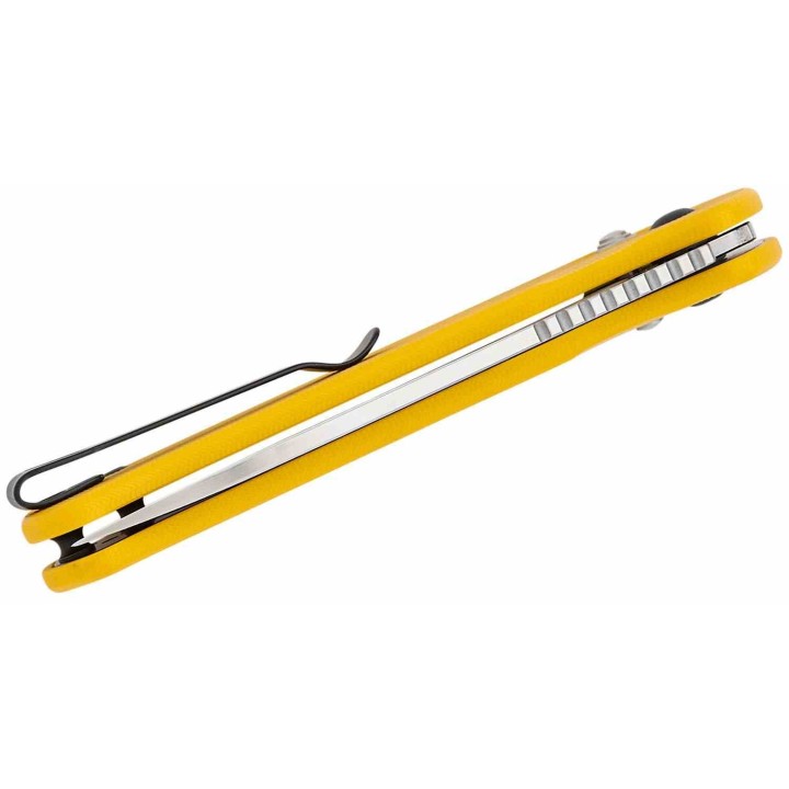 Couteau CJRB Hectare Yellow Lame Acier AR-RPM9 Sand Polish Manche G10 Crossbar IKBS Clip J1935YE - Livraison Gratuite
