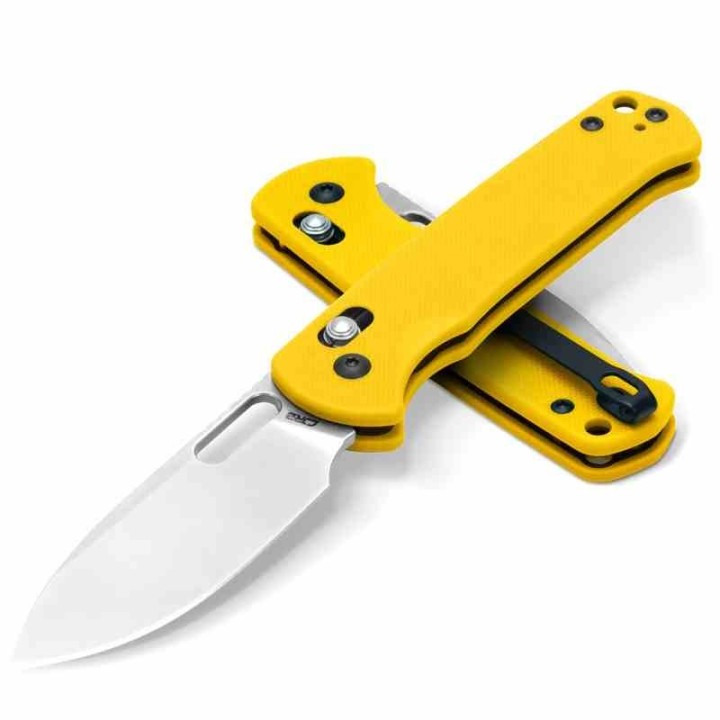 Couteau CJRB Hectare Yellow Lame Acier AR-RPM9 Sand Polish Manche G10 Crossbar IKBS Clip J1935YE - Livraison Gratuite