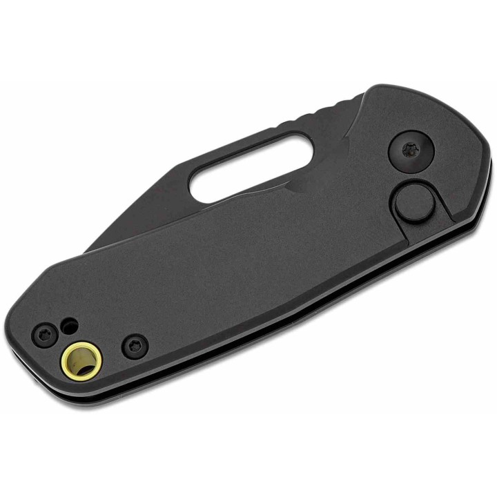 Couteau CJRB Mini Pyrite Wharncliffe Lame Acier AR-RPM9 Black Manche Aluminium Button Lock IKBS Clip J1933BBK - Livraison Gratui