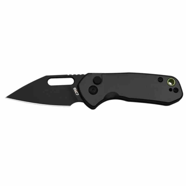Couteau CJRB Mini Pyrite Wharncliffe Lame Acier AR-RPM9 Black Manche Aluminium Button Lock IKBS Clip J1933BBK - Livraison Gratui