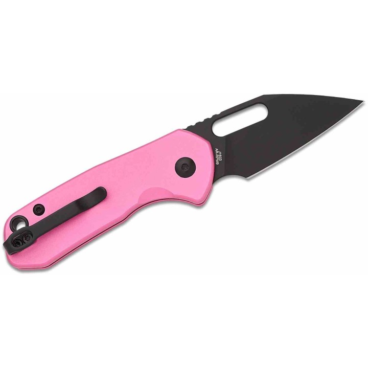 Couteau CJRB Mini Pyrite Pink Wharncliffe Lame Acier AR-RPM9 Black Button Lock IKBS Clip J1933BPK - Livraison Gratuite