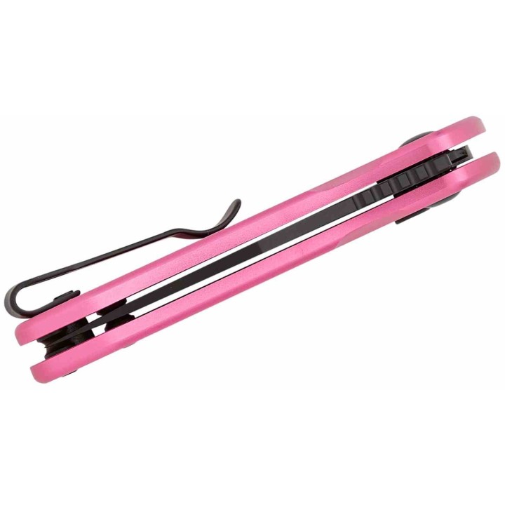 Couteau CJRB Mini Pyrite Pink Wharncliffe Lame Acier AR-RPM9 Black Button Lock IKBS Clip J1933BPK - Livraison Gratuite
