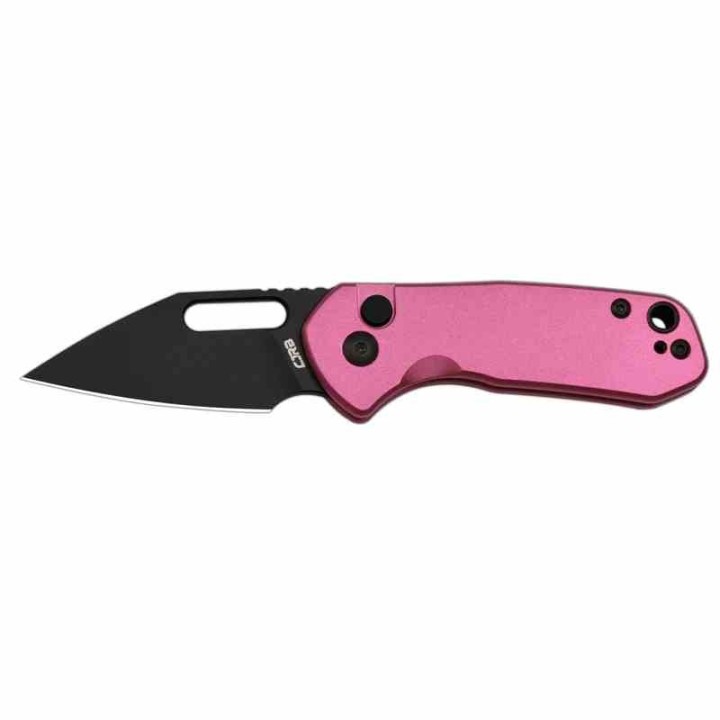 Couteau CJRB Mini Pyrite Pink Wharncliffe Lame Acier AR-RPM9 Black Button Lock IKBS Clip J1933BPK - Livraison Gratuite