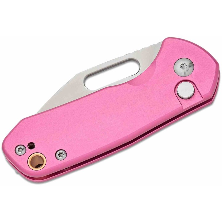 Couteau CJRB Mini Pyrite Pink Wharncliffe Lame Acier AR-RPM9 Sand Polished Button Lock IKBS Clip J1933PK - Livraison Gratuite