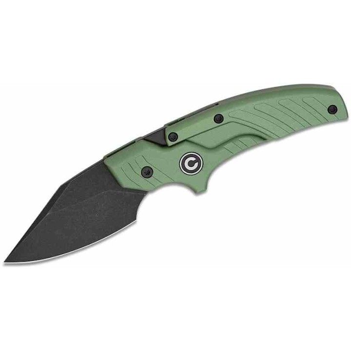 Couteau CIVIVI Typhoeus Green Push Dagger Lame Acier 14C28N Black Manche Aluminum Etui Cuir CIVC210364 - Livraison Gratuite