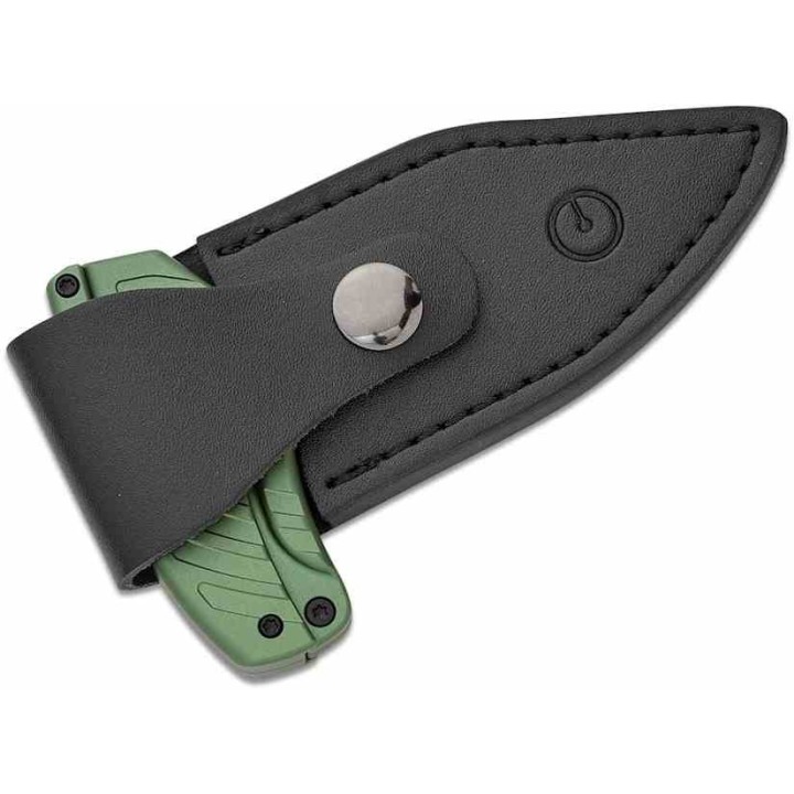 Couteau CIVIVI Typhoeus Green Push Dagger Lame Acier 14C28N Black Manche Aluminum Etui Cuir CIVC210364 - Livraison Gratuite