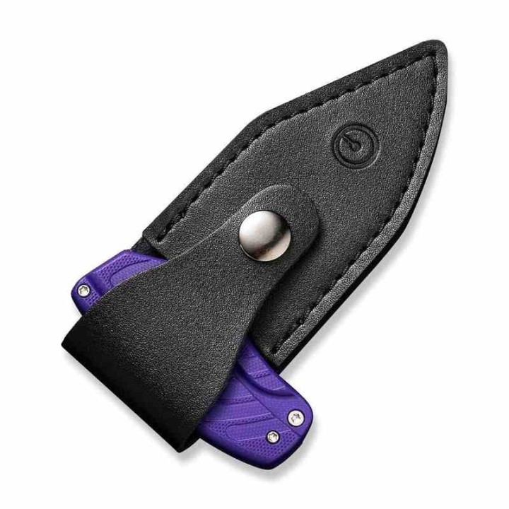 Couteau CIVIVI Typhoeus Purple Push Dagger Lame Acier 14C28N Black Manche Aluminum Etui Cuir CIVC210362 - Livraison Gratuite