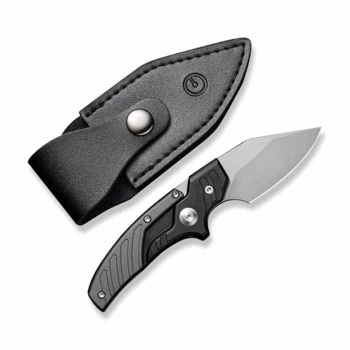 Couteau CIVIVI Typhoeus Black & Gray Push Dagger Lame Acier 14C28N Black Manche Alum Etui Cuir CIVC210363 - Livraison Gratuite