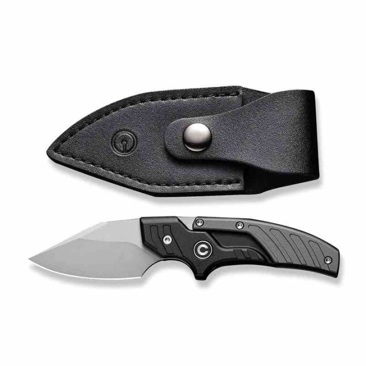 Couteau CIVIVI Typhoeus Black & Gray Push Dagger Lame Acier 14C28N Black Manche Alum Etui Cuir CIVC210363 - Livraison Gratuite