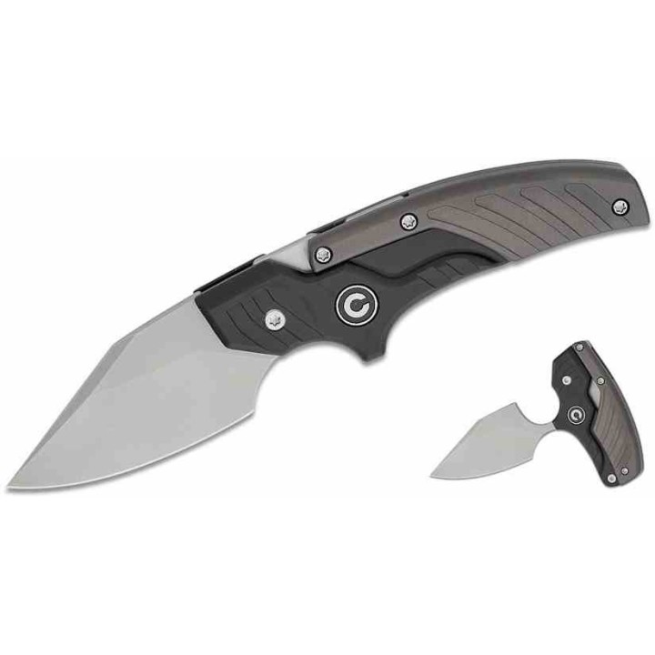 Couteau CIVIVI Typhoeus Black & Gray Push Dagger Lame Acier 14C28N Black Manche Alum Etui Cuir CIVC210363 - Livraison Gratuite