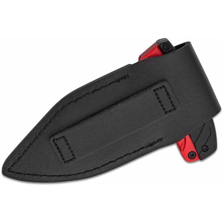 Couteau CIVIVI Typhoeus Red & Black Push Dagger Lame Acier Damas Black Manche Alu Etui Cuir CIVC21036DS1 - Livraison Gratuite