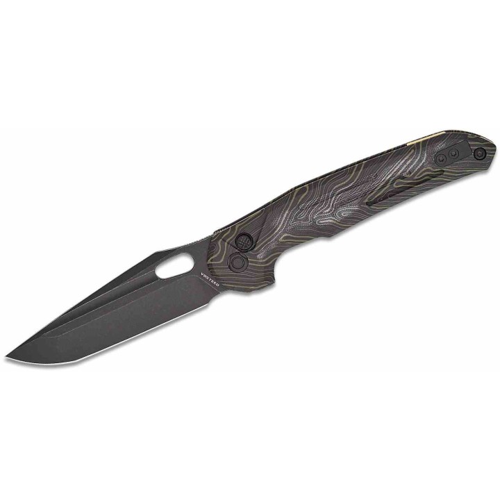 Couteau Vosteed Thunderbird Green Lame Acier S35VN Blackwash Manche GT-Mascus IKBS Button Lock Clip VOSTBSG2 - Livraion Gratuite