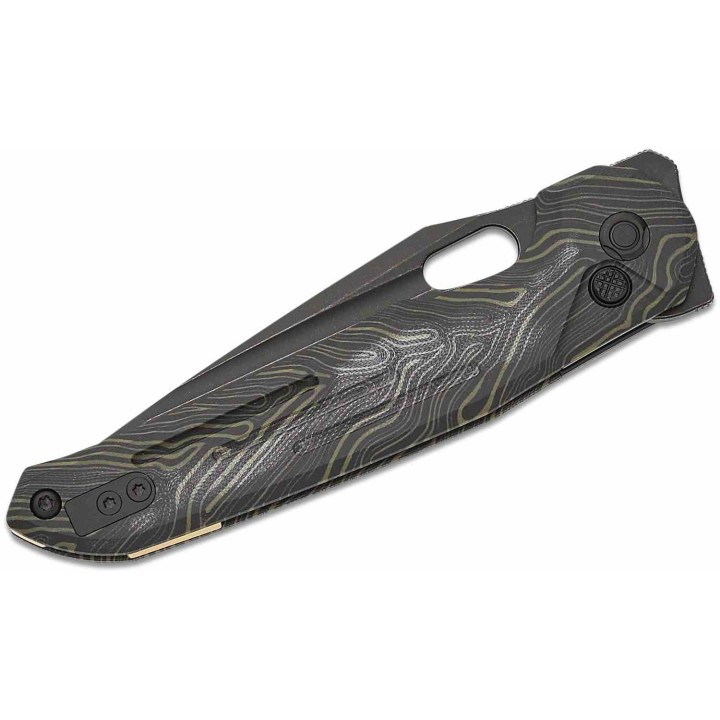 Couteau Vosteed Thunderbird Green Lame Acier S35VN Blackwash Manche GT-Mascus IKBS Button Lock Clip VOSTBSG2 - Livraion Gratuite