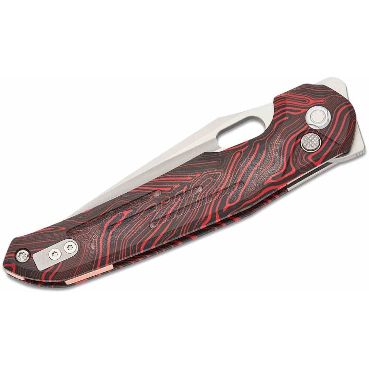 Couteau Vosteed Thunderbird Red Lame Acier S35VN Satin Manche GT-Mascus IKBS Button Lock Clip VOSTBSG1 - Livraison Gratuite