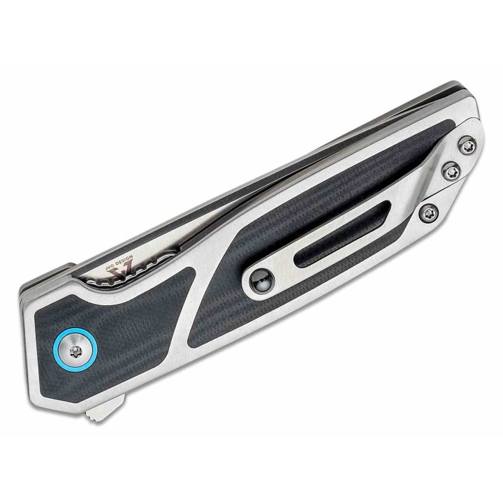 Couteau Begg Knives Diamici Black Lame Acier D2 Manche Acier/G10 Liner Lock IKBS Clip BG013 - Livraison Gratuite