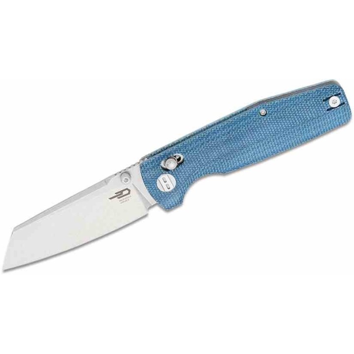 Couteau Bestech Slasher Blue Manche Micarta Lame Acier D2 SW IKBS Axis Lock Clip BTKG56C1 - Livraison Gratuite