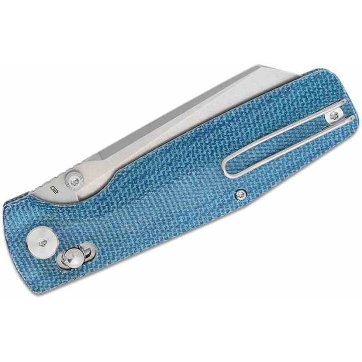 Couteau Bestech Slasher Blue Manche Micarta Lame Acier D2 SW IKBS Axis Lock Clip BTKG56C1 - Livraison Gratuite