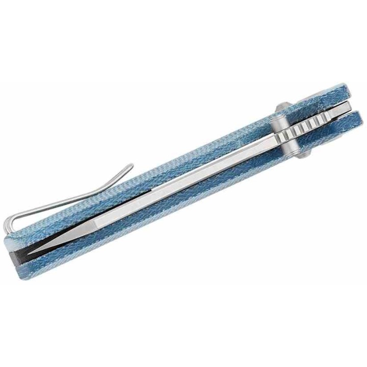 Couteau Bestech Slasher Blue Manche Micarta Lame Acier D2 SW IKBS Axis Lock Clip BTKG56C1 - Livraison Gratuite