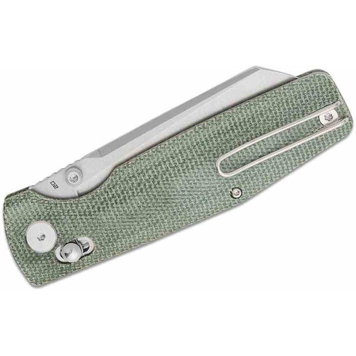 Couteau Bestech Slasher Green Manche Micarta Lame Acier D2 IKBS Axis Lock Clip BTKG56B1 - Livraison Gratuite