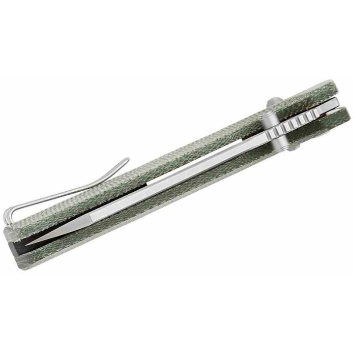 Couteau Bestech Slasher Green Manche Micarta Lame Acier D2 IKBS Axis Lock Clip BTKG56B1 - Livraison Gratuite