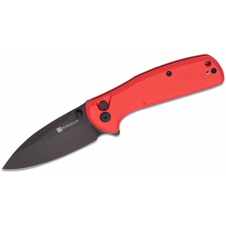 Couteau Sencut ArcBlast Red Lame Acier 9Cr18MoV Black Manche Alu Button Lock IKBS Clip S22043B4 - Livraison Gratuite