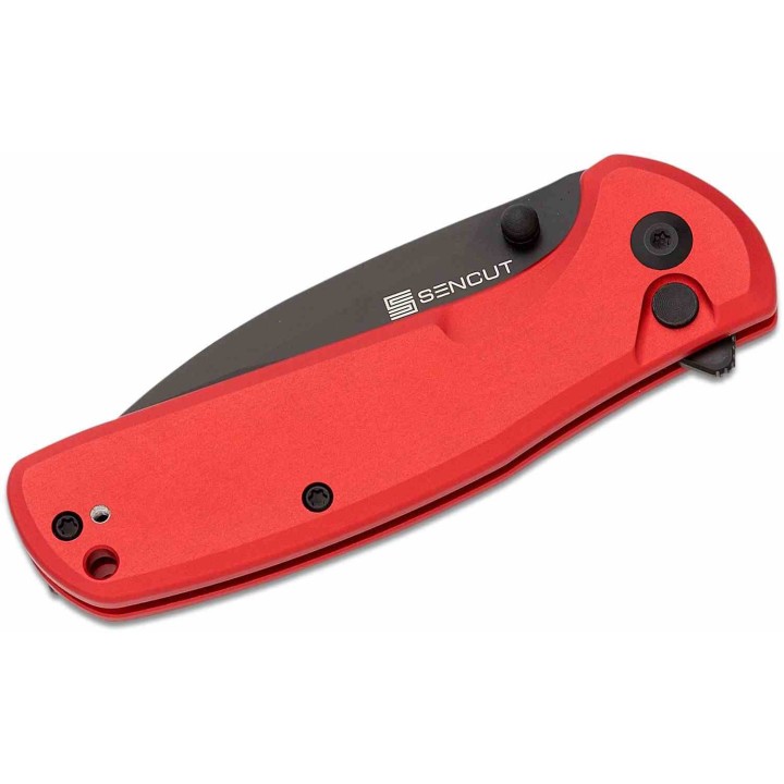 Couteau Sencut ArcBlast Red Lame Acier 9Cr18MoV Black Manche Alu Button Lock IKBS Clip S22043B4 - Livraison Gratuite