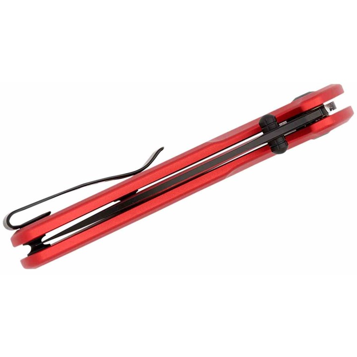 Couteau Sencut ArcBlast Red Lame Acier 9Cr18MoV Black Manche Alu Button Lock IKBS Clip S22043B4 - Livraison Gratuite